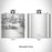 Rendered View of Biloxi Mississippi Map Engraving on 6oz Stainless Steel Flask
