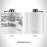 Rendered View of Biloxi Mississippi Map Engraving on 6oz Stainless Steel Flask in White