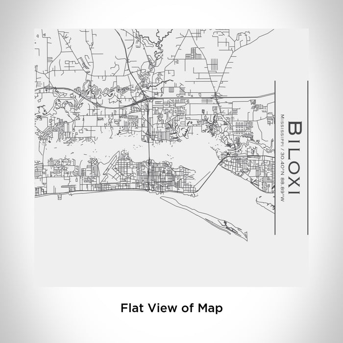 Rendered View of Biloxi Mississippi Map Engraving on 17oz Stainless Steel Insulated Tumbler in White