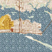 Biloxi Mississippi Map Print in Woodblock Style Zoomed In Close Up Showing Details