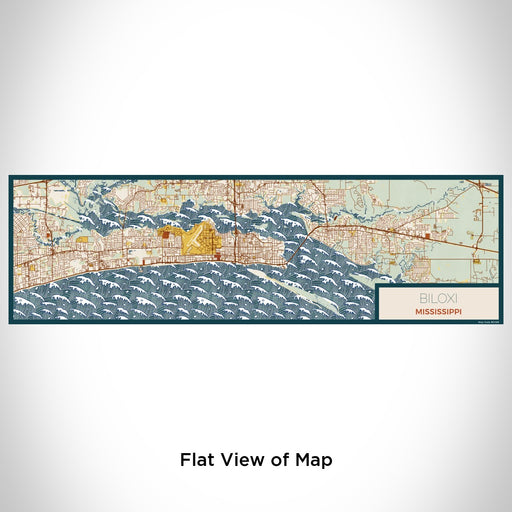 Flat View of Map Custom Biloxi Mississippi Map Enamel Mug in Woodblock