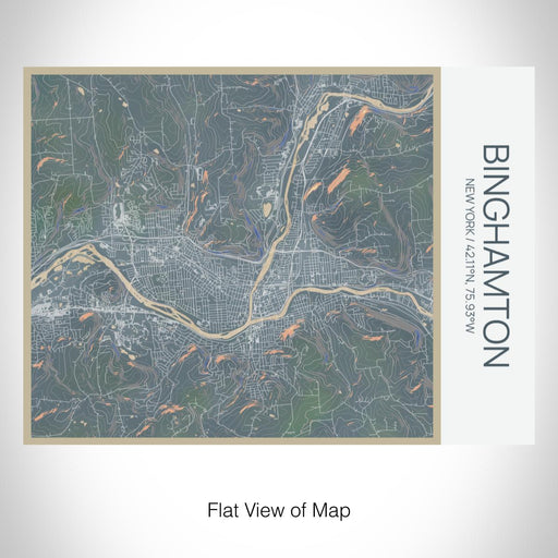 Rendered View of Binghamton New York Map on 20oz Stainless Steel Insulated Bottle with Bamboo Top with printed afternoon style map