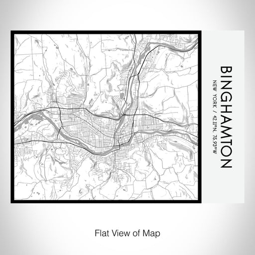 Rendered View of Binghamton New York Map on 20oz Stainless Steel Insulated Bottle with Bamboo Top with printed classic style map