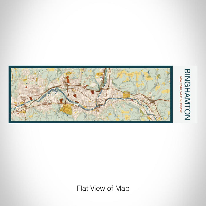 Rendered View of Binghamton New York Map on 10oz Stainless Steel Insulated Cup in Woodblock with Sliding Lid