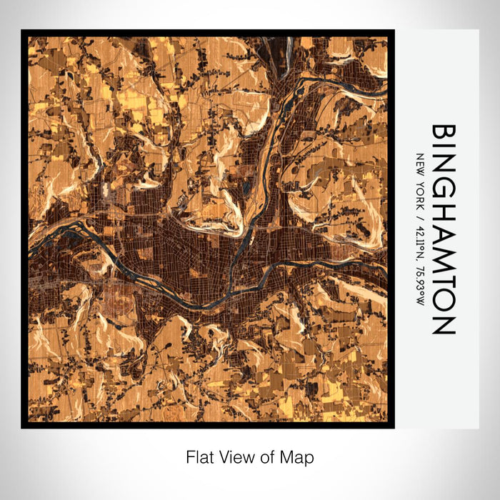 Rendered View of Binghamton New York Map on 17oz Stainless Steel Insulated Tumbler in Ember Map Style