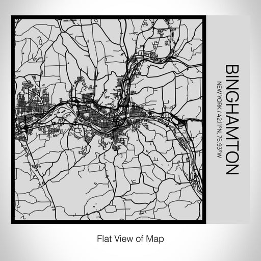 Rendered View of Binghamton New York Map on 17oz Stainless Steel Insulated Tumbler in Tactile Lines with Succulent in Background