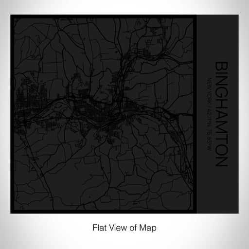 Rendered View of Binghamton New York Map on 17oz Stainless Steel Insulated Tumbler in Matte Black with Tactile Lines