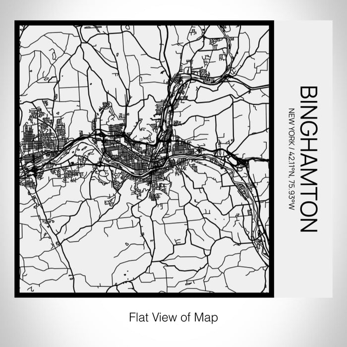 Rendered View of Binghamton New York Map on 17oz Stainless Steel Insulated Tumbler in Matte White with Tactile Lines