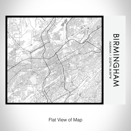 Rendered View of Birmingham Alabama Map on 20oz Stainless Steel Insulated Bottle with Bamboo Top with printed classic style map