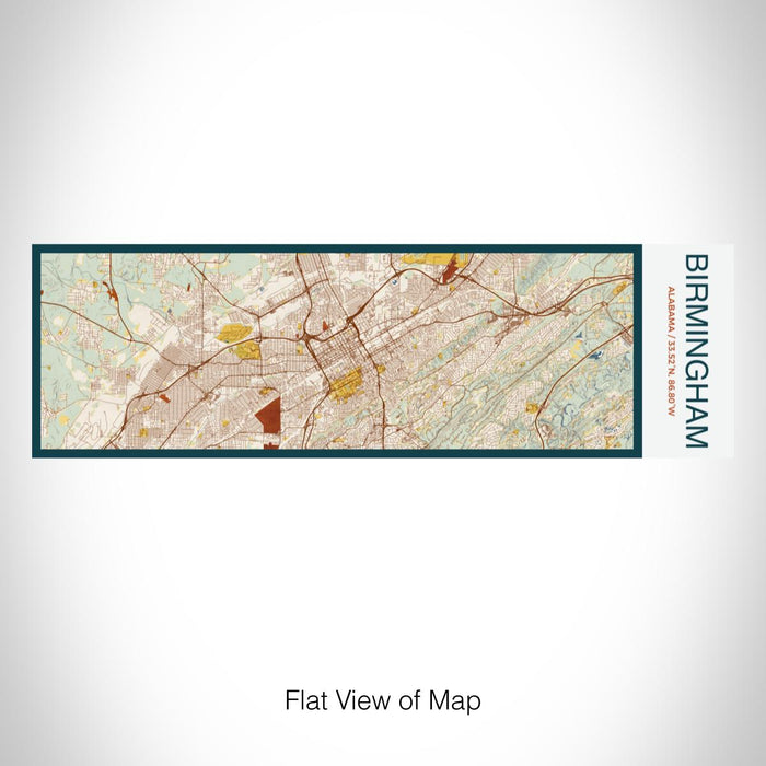 Rendered View of Birmingham Alabama Map on 10oz Stainless Steel Insulated Cup in Woodblock with Sliding Lid