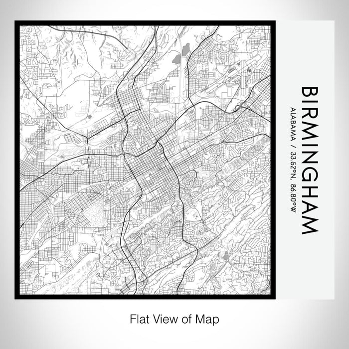 Rendered View of Birmingham Alabama Map on 17oz Stainless Steel Insulated Tumbler in Classic Map Style
