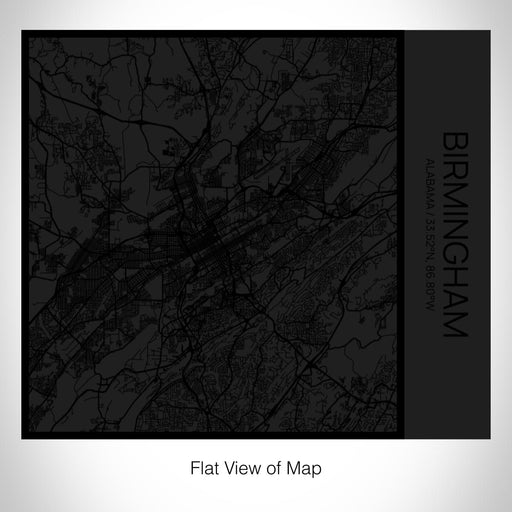 Rendered View of Birmingham Alabama Map on 17oz Stainless Steel Insulated Tumbler in Matte Black with Tactile Lines