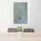 24x36 Bishop California Map Print Portrait Orientation in Afternoon Style Behind 2 Chairs Table and Potted Plant