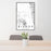 24x36 Bishop California Map Print Portrait Orientation in Classic Style Behind 2 Chairs Table and Potted Plant