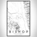 Bishop California Map Print Portrait Orientation in Classic Style With Shaded Background
