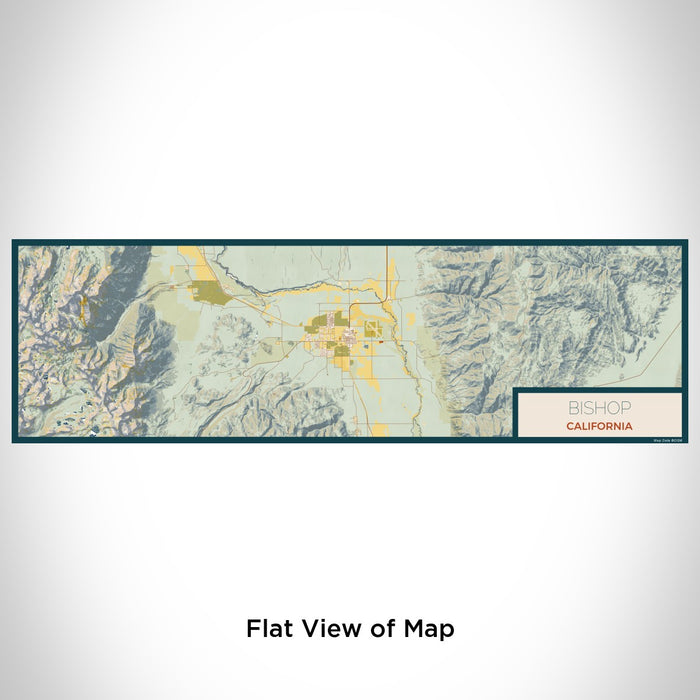 Flat View of Map Custom Bishop California Map Enamel Mug in Woodblock