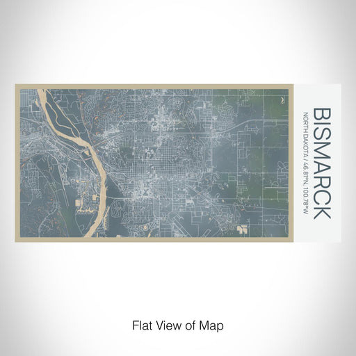 Rendered View of Bismarck North Dakota Map on 17oz Stainless Steel Insulated Bottle with printed afternoon style map