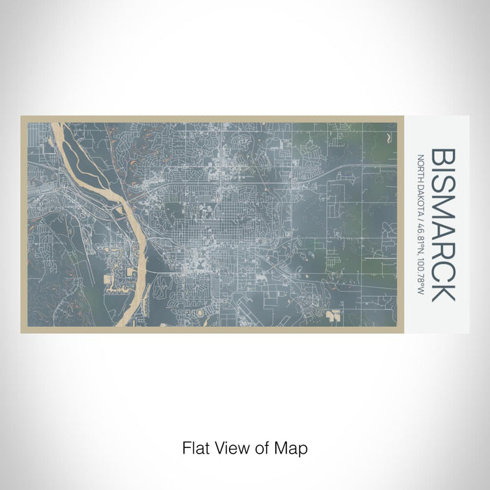Rendered View of Bismarck North Dakota Map on 17oz Stainless Steel Insulated Bottle with printed afternoon style map