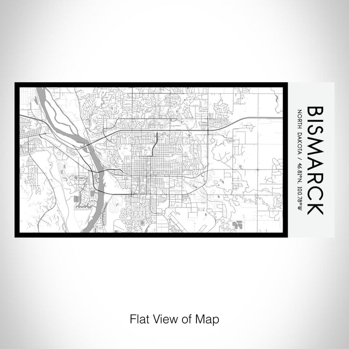 Rendered View of Bismarck North Dakota Map on 17oz Stainless Steel Insulated Bottle with printed classic style map