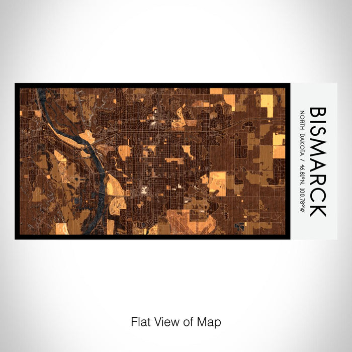 Rendered View of Bismarck North Dakota Map on 17oz Stainless Steel Insulated Bottle with printed ember style map