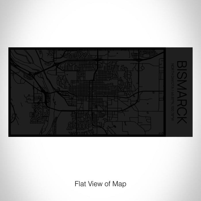 Rendered View of Bismarck North Dakota Map on 17oz Stainless Steel Insulated Cola Bottle in Stainless in Matte Black
