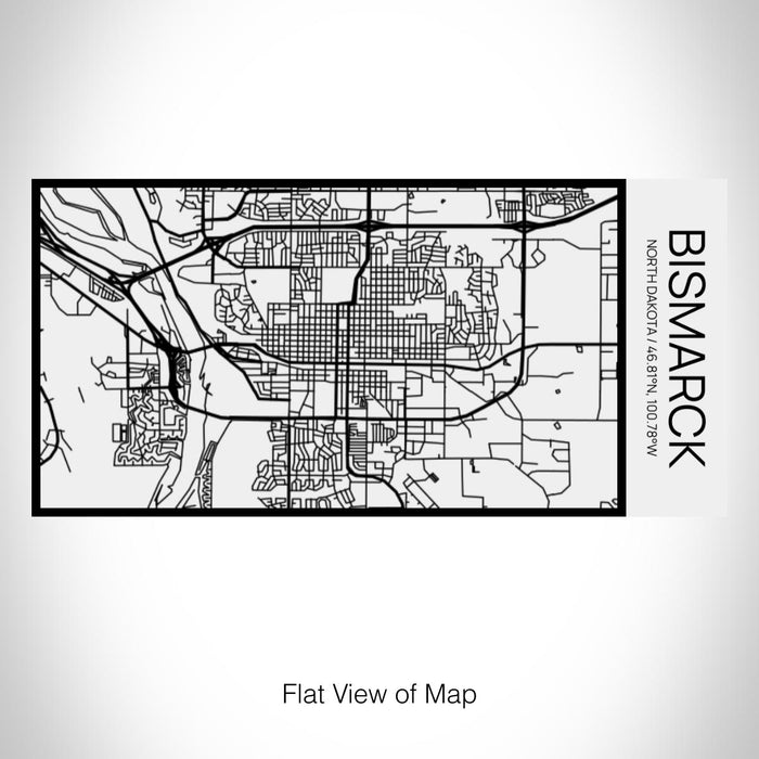 Rendered View of Bismarck North Dakota Map on 17oz Stainless Steel Insulated Cola Bottle in Stainless in Matte White