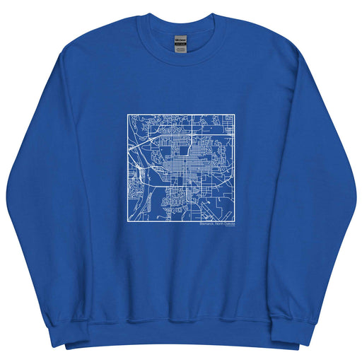 Bismarck North Dakota  Map Unisex Crewneck Sweater with City inscription in Royal Blue