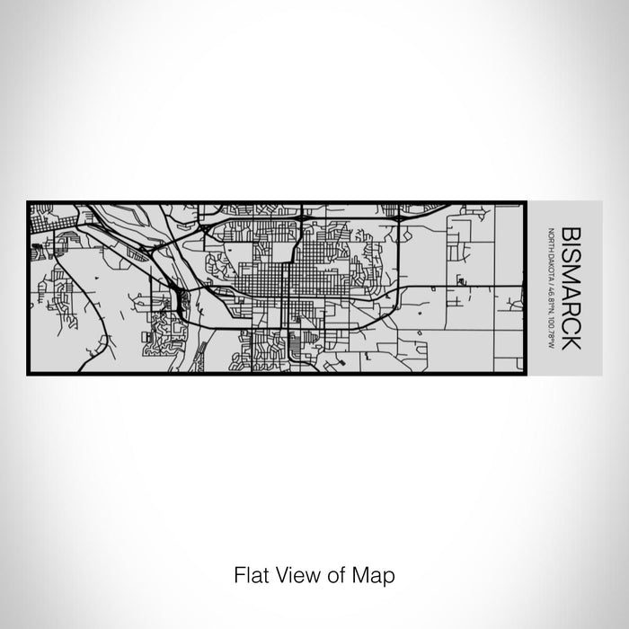 Rendered View of Bismarck North Dakota Map on 10oz Stainless Steel Insulated Cup with Sipping Lid