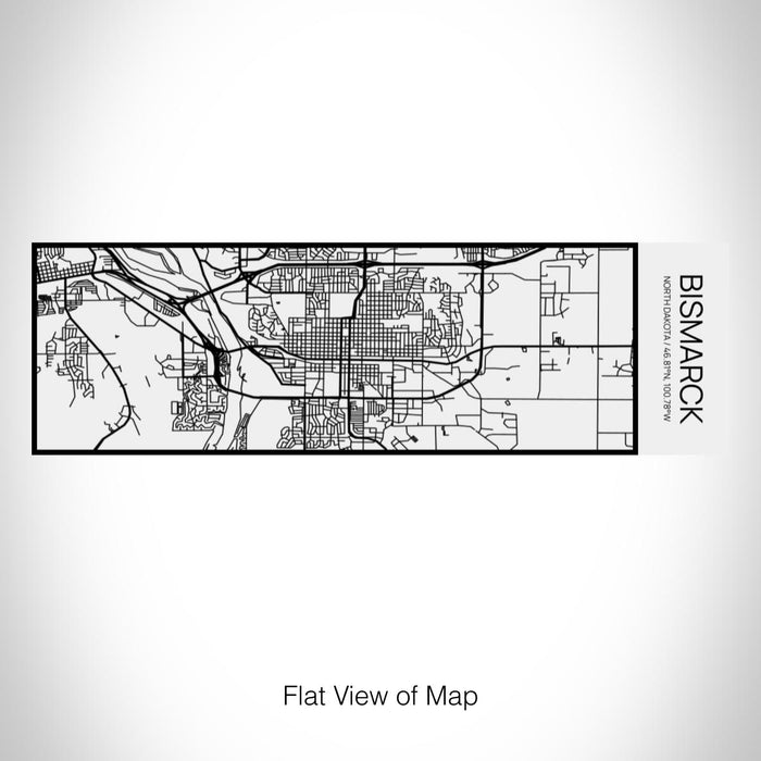 Rendered View of Bismarck North Dakota Map on 10oz Stainless Steel Insulated Cup in Matte White with Sliding Lid