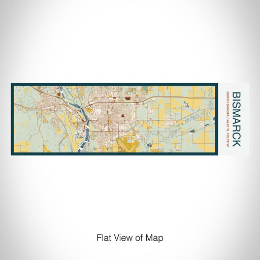Rendered View of Bismarck North Dakota Map on 10oz Stainless Steel Insulated Cup in Woodblock with Sliding Lid