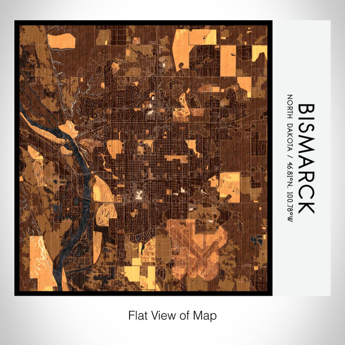 Rendered View of Bismarck North Dakota Map on 17oz Stainless Steel Insulated Tumbler in Ember Map Style