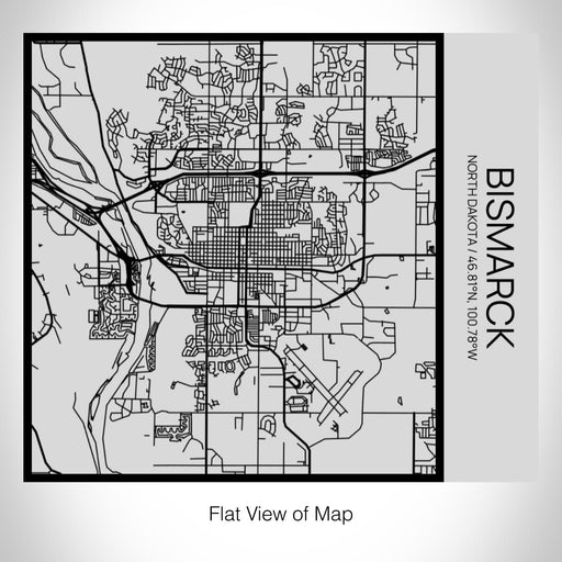 Rendered View of Bismarck North Dakota Map on 17oz Stainless Steel Insulated Tumbler in Tactile Lines with Succulent in Background