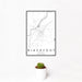 12x18 Blackfoot Idaho Map Print Portrait Orientation in Classic Style With Small Cactus Plant in White Planter