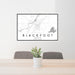 24x36 Blackfoot Idaho Map Print Lanscape Orientation in Classic Style Behind 2 Chairs Table and Potted Plant