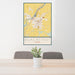 24x36 Blackfoot Idaho Map Print Portrait Orientation in Woodblock Style Behind 2 Chairs Table and Potted Plant
