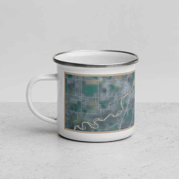 Left View Custom Blackfoot Idaho Map Enamel Mug in Afternoon