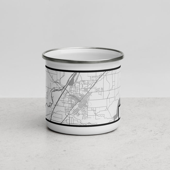 Front View Custom Blackfoot Idaho Map Enamel Mug in Classic