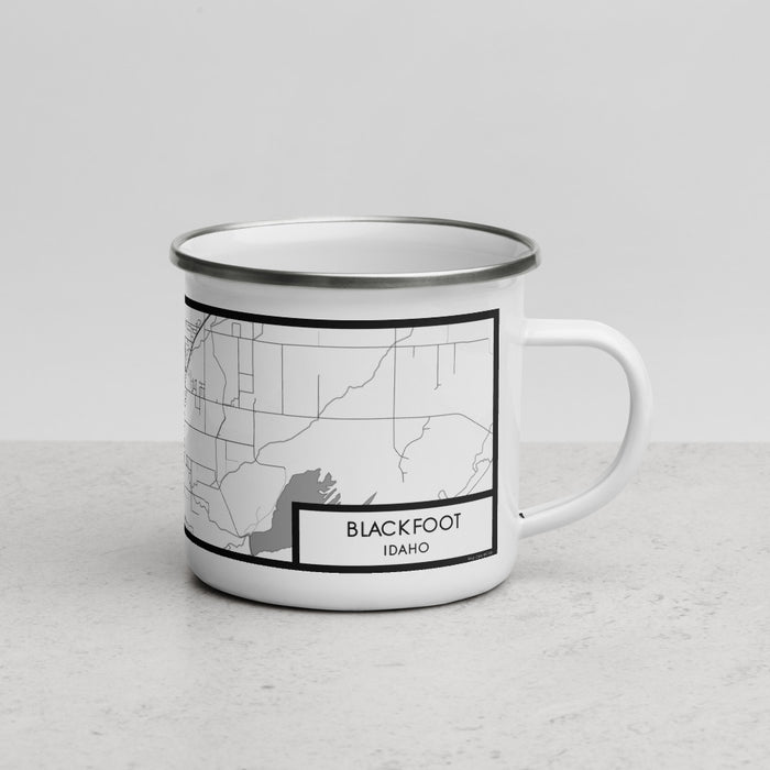 Right View Custom Blackfoot Idaho Map Enamel Mug in Classic