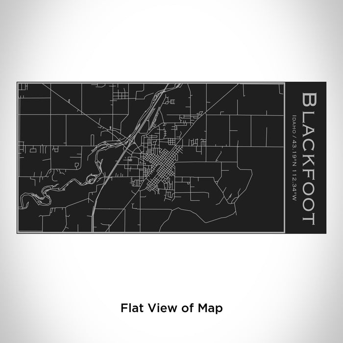 Rendered View of Blackfoot Idaho Map Engraving on 17oz Stainless Steel Insulated Cola Bottle in Black