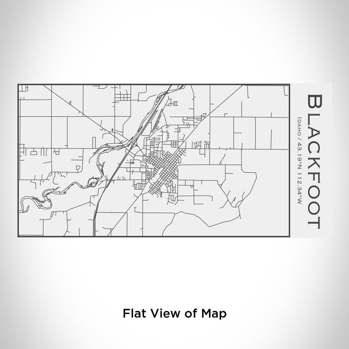 Rendered View of Blackfoot Idaho Map Engraving on 17oz Stainless Steel Insulated Cola Bottle in White