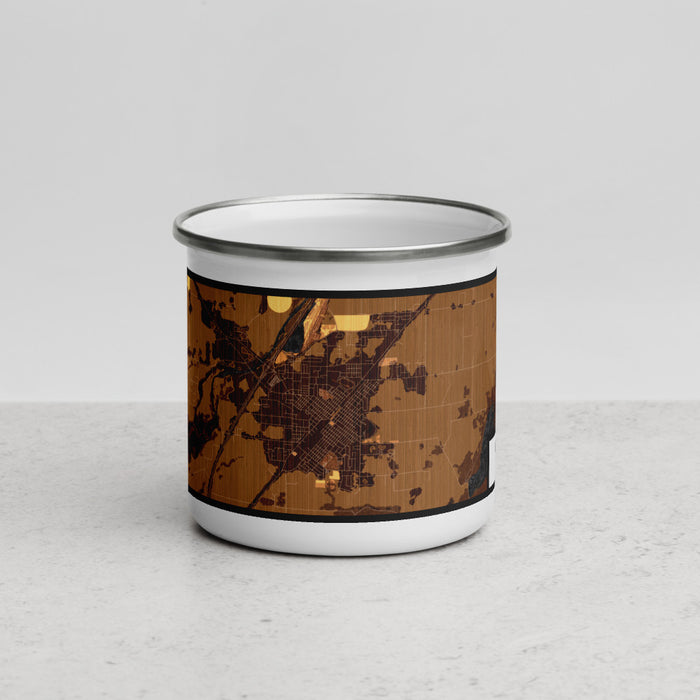 Front View Custom Blackfoot Idaho Map Enamel Mug in Ember