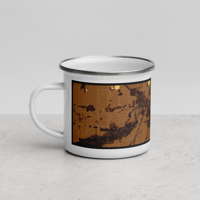 Left View Custom Blackfoot Idaho Map Enamel Mug in Ember