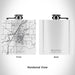 Rendered View of Blackfoot Idaho Map Engraving on 6oz Stainless Steel Flask in White