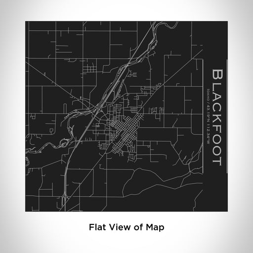 Rendered View of Blackfoot Idaho Map Engraving on 17oz Stainless Steel Insulated Tumbler in Black