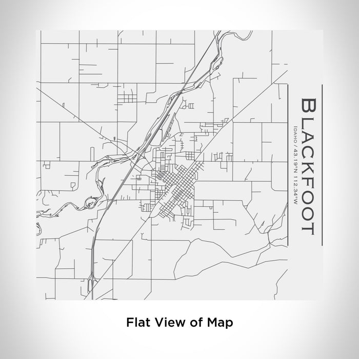 Rendered View of Blackfoot Idaho Map Engraving on 17oz Stainless Steel Insulated Tumbler in White