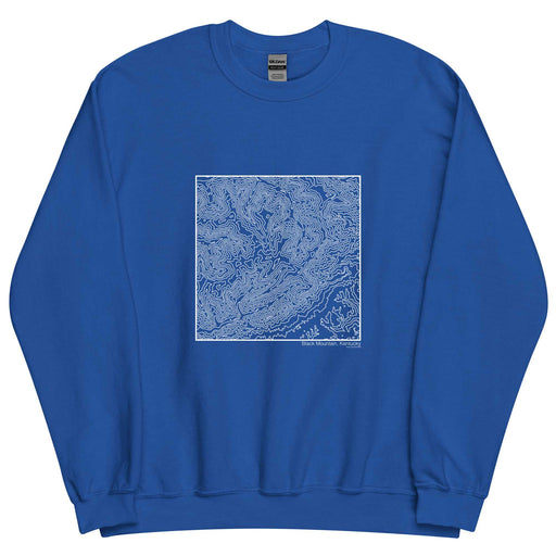 Black Mountain Kentucky Topographic  Map Unisex Crewneck Sweater with City inscription in Royal Blue