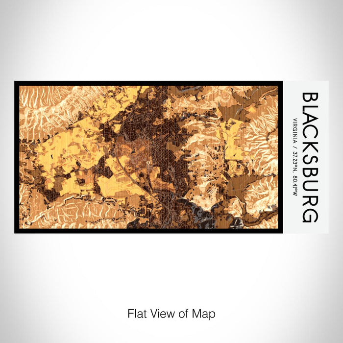 Rendered View of Blacksburg Virginia Map on 17oz Stainless Steel Insulated Bottle with printed ember style map