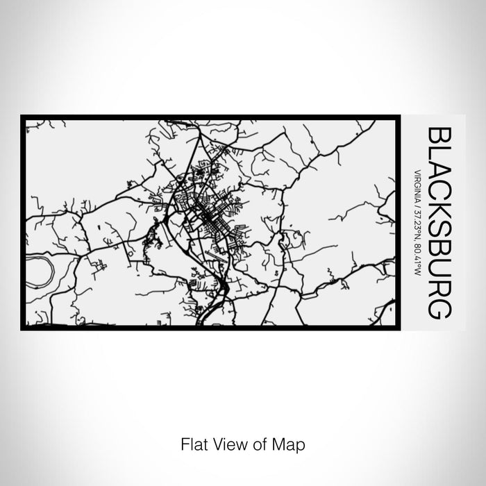 Rendered View of Blacksburg Virginia Map on 17oz Stainless Steel Insulated Cola Bottle in Stainless in Matte White