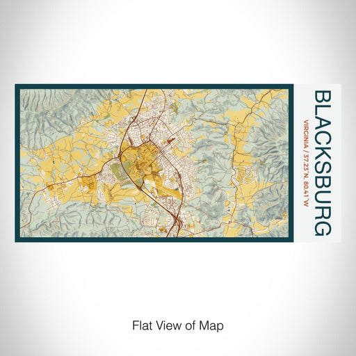 Rendered View of Blacksburg Virginia Map on 17oz Stainless Steel Insulated Bottle with printed woodblock style map