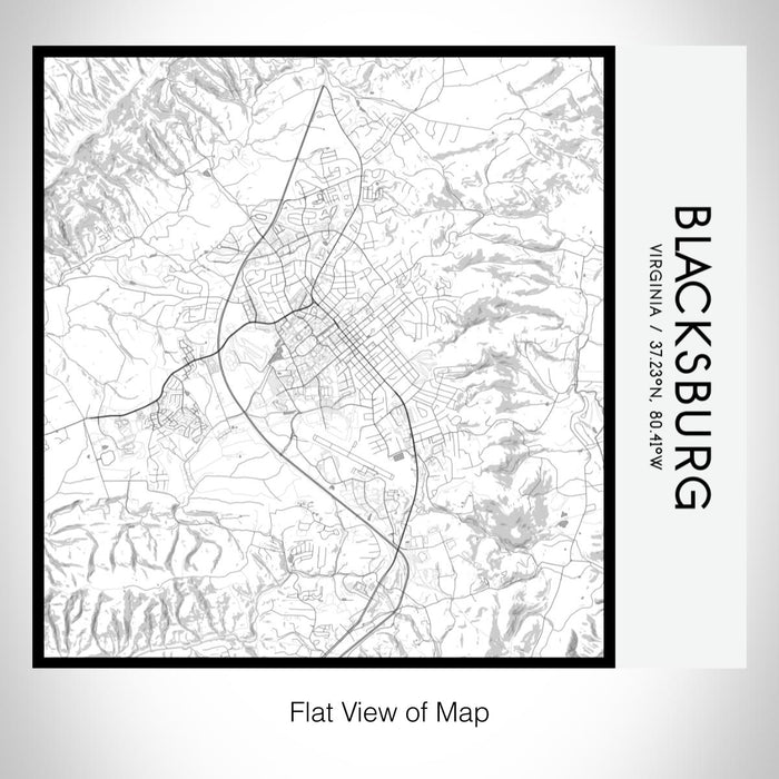 Rendered View of Blacksburg Virginia Map on 17oz Stainless Steel Insulated Tumbler in Classic Map Style